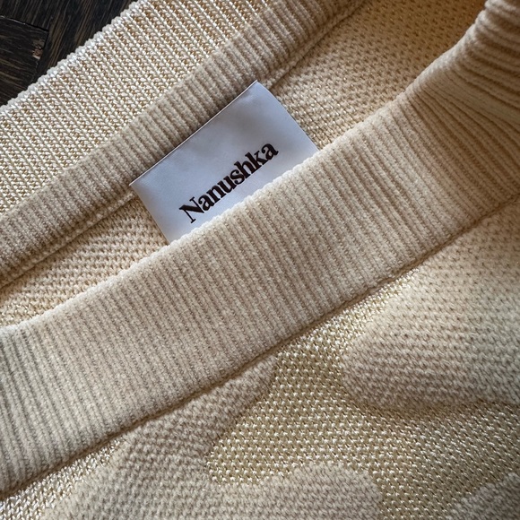 🔖NWT Nanushka Bria Creme Tubular Jacquard Mid Length Skirt - Picture 13 of 13